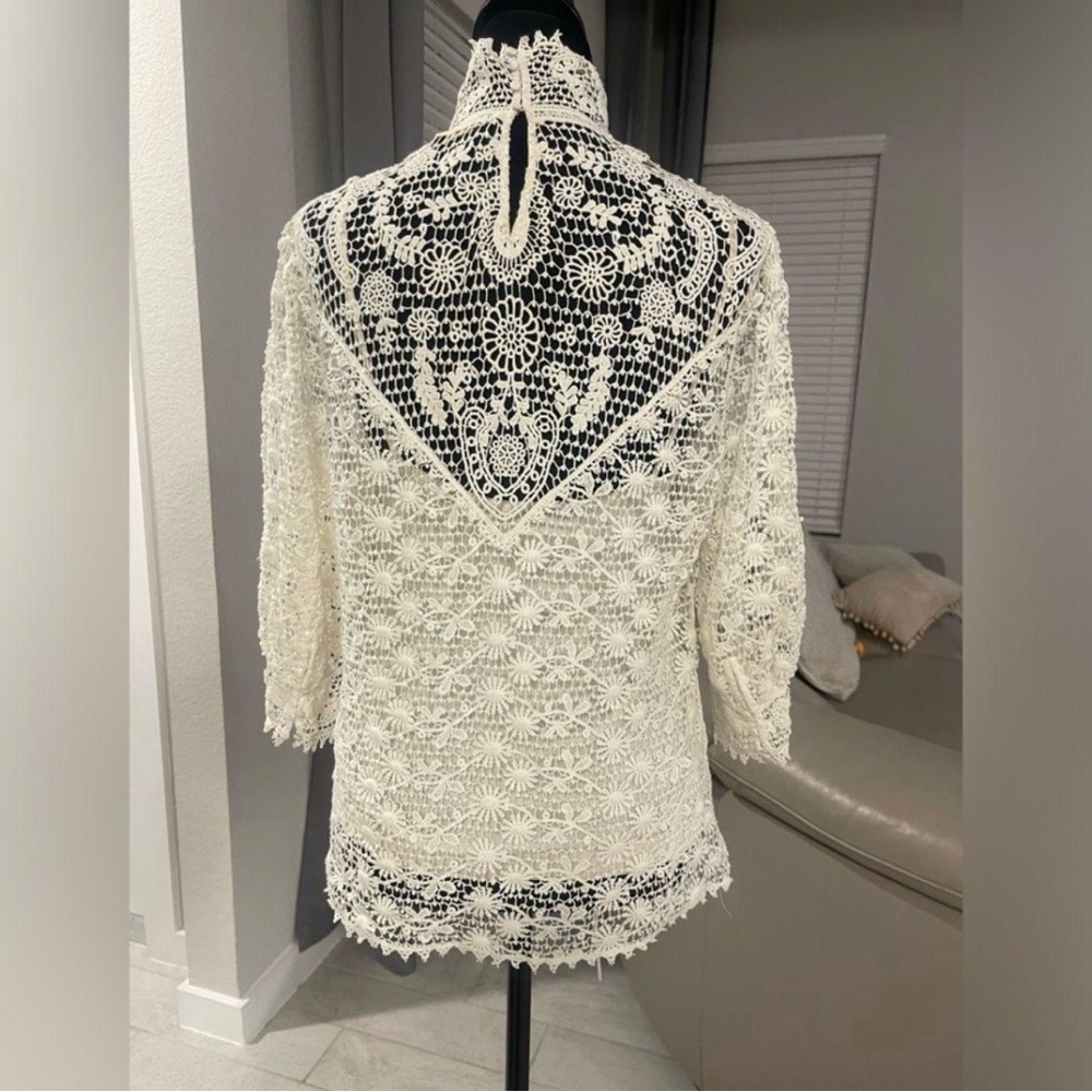 Ralph Lauren Cream Lace Blouse - Picture 4 of 6